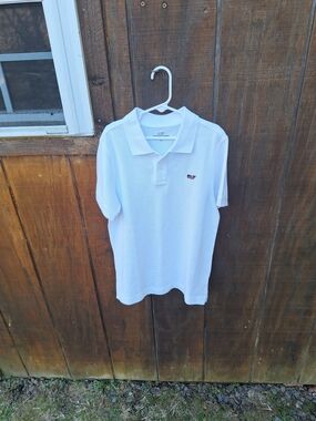 Vineyard Vines White Polo with Whale Logo
